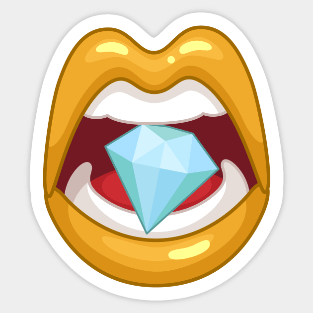 Gold Diamond Lips Sticker by Starquake